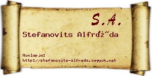 Stefanovits Alfréda névjegykártya
